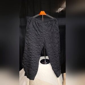 Black Textured Women's Joggers